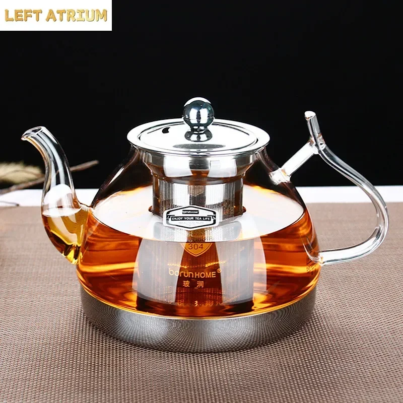 Heat Resistant Clear Glass Teapot Household Thickened Tea Maker Large Capacity Multifunctional Tea Pot Induction Cooker Kettle