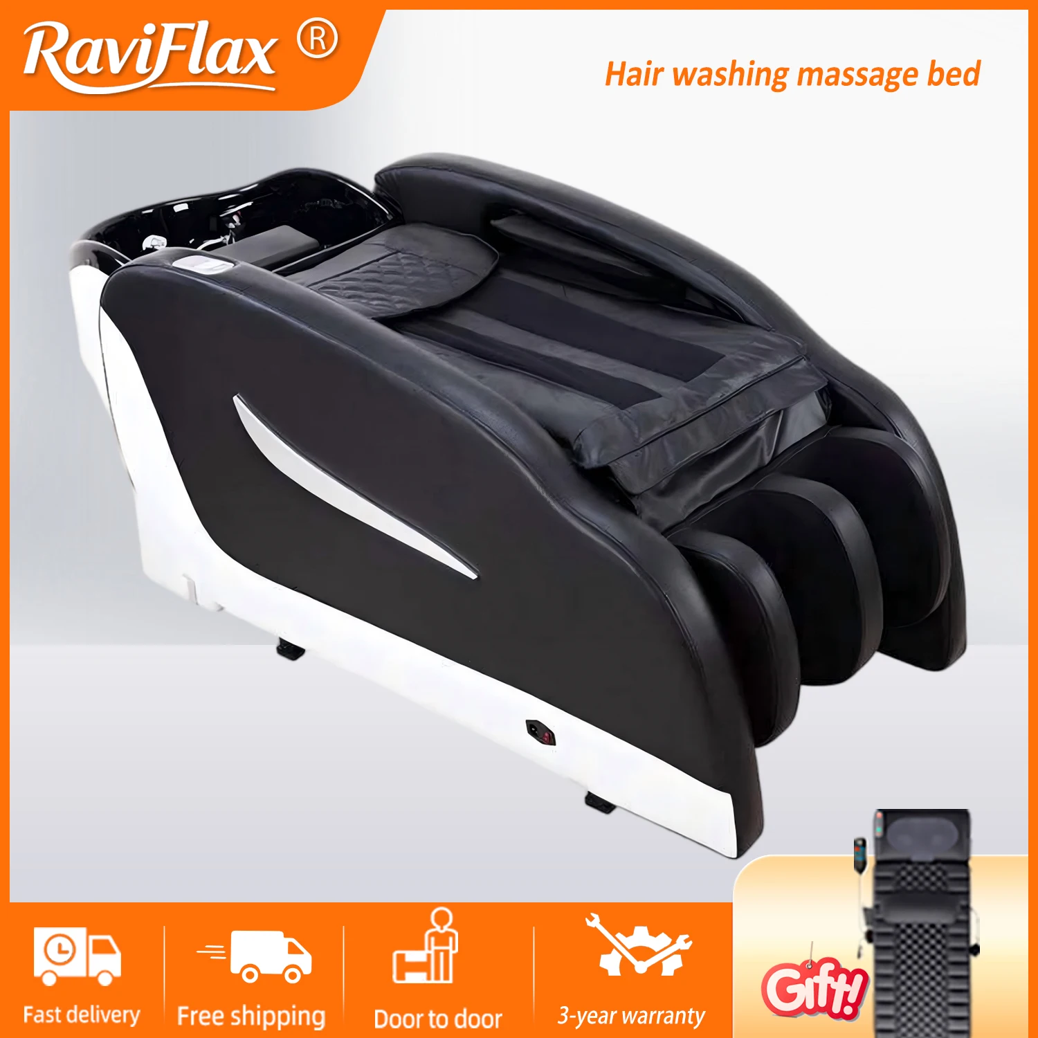 

RaviFlax shampoo massage bed Luxury Electric Control Shampoo Massage Bed Height Angle Adjustable Soft Sponge Cushion Hair Washi