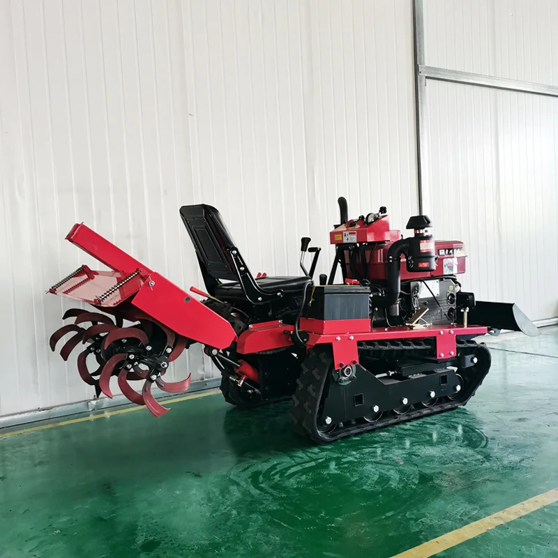 

Customized Rotary Tiller Full Terrain Small Agricultural Plowing Cultivator High Efficiency Crawler Tractor Rotary Tiller