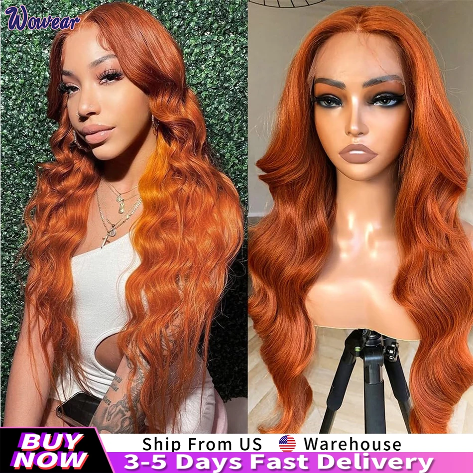 Orange Ginger Color Lace Front Wig Human Hair 13X4 13x6 Body Wave Lace Front Wig Colored Human Hair Wigs For Women 28 30 Inch