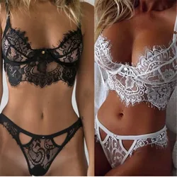 2018 nueva ropa interior Sexy para mujer ropa de dormir Babydoll Sujetador de encaje conjuntos de Tanga ropa interior hueco contenido del paquete: 1 x linger Sexy para mujer