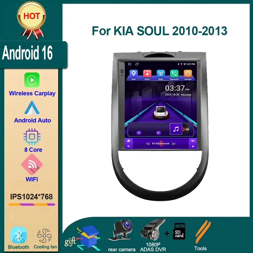 Wireless Carplay auto For KIA SOUL 2010 - 2013 Car Android 16 Radio Multimedia Video Player Stereo CE BT GPS DSP Fan SWC Tools