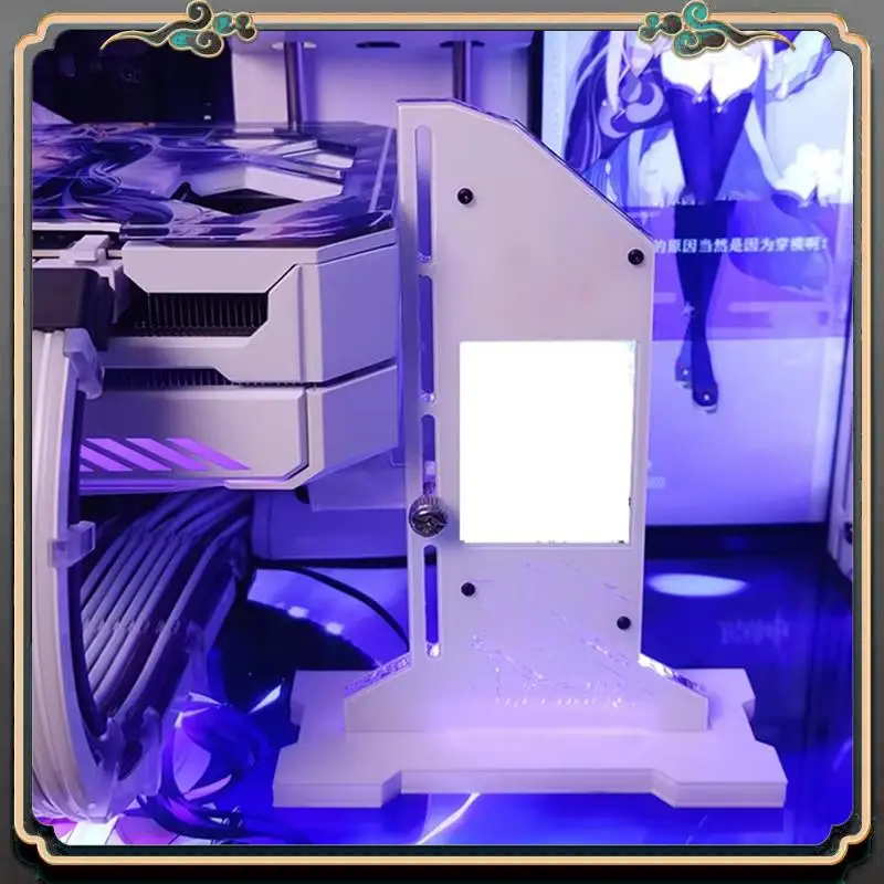ASMA-Graphic Video Card Bracket LED Monitor Screen Holder 5V 3Pin RGB For PC Gamer Cabinet, White