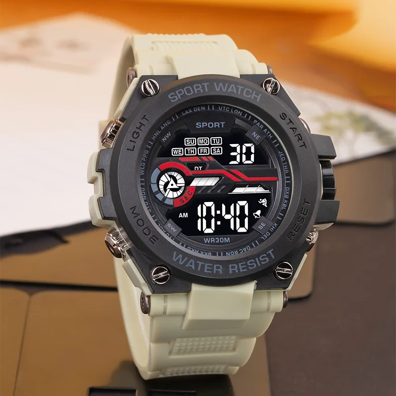 Electronic watch, fashionable, multi-functional trend sports electronic watch for middle and high school students