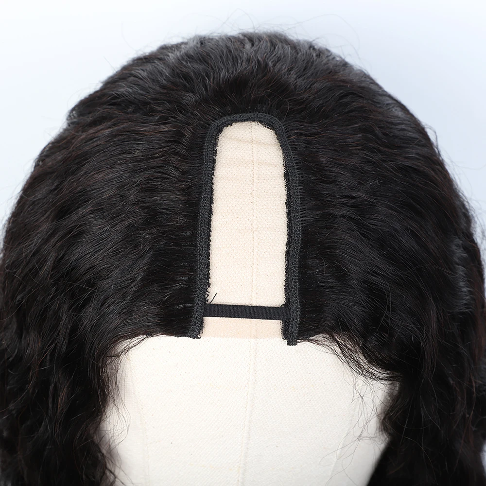 أنيق جيري مجعد U جزء باروكة من شعر طبيعي 100% بيرو غريب شعر مستعار مجعد مع حافة سلس ترقية U جزء شعر مستعار ترقية الخامس جزء شعر مستعار