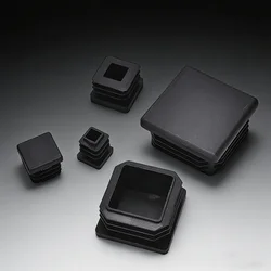 10Pcs Plastic Black Blanking End Caps Square Inserts For Tube Pipe Box Section
