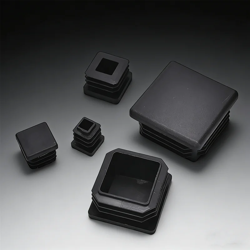 10Pcs Plastic Black Blanking End Caps Square Inserts For Tube Pipe Box Section
