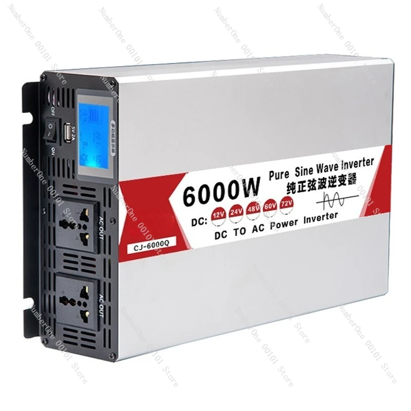 Pure sine wave inverter 12V24V48V60V to 220V home and car converter 5000W-9000W