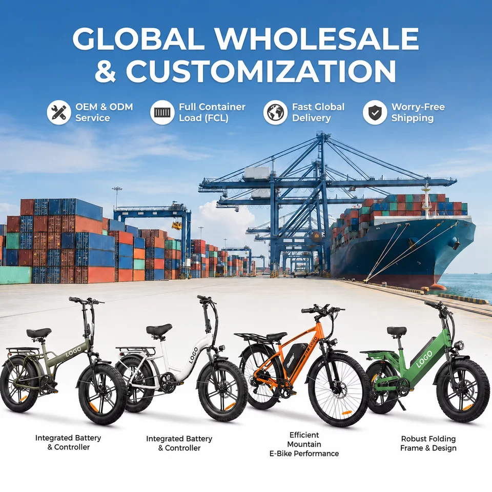 Custom D55 Electric Bike 20inch Fat Tire 48V 250W-1000W Aluminum Frame 7-Speed Full Suspension Disc Brake E-Bike image 10