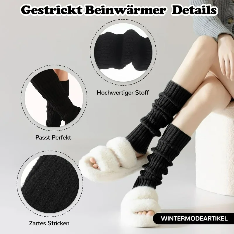 Scaldamuscoli Calzini Coprigambe caldo lavorato a maglia femminile Scaldamuscoli da donna Lady Autunno Crochet Heap Heap Calzini Polsini per stivali 2025 Primavera