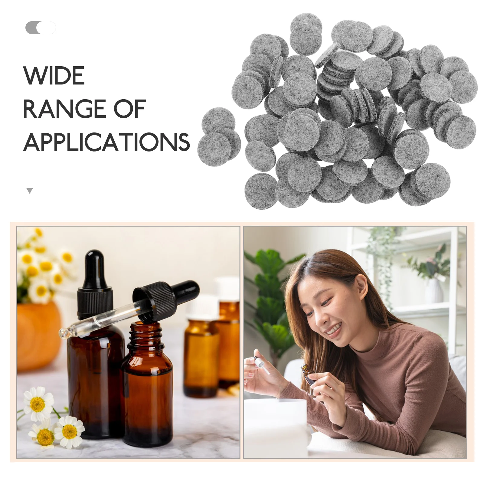 

100 шт., аксессуары для ароматерапии из хлопкового волокна, сменные аксессуары для эфирного масла, ожерелье, кулон, сменные принадлежности, хлопковый диффузор