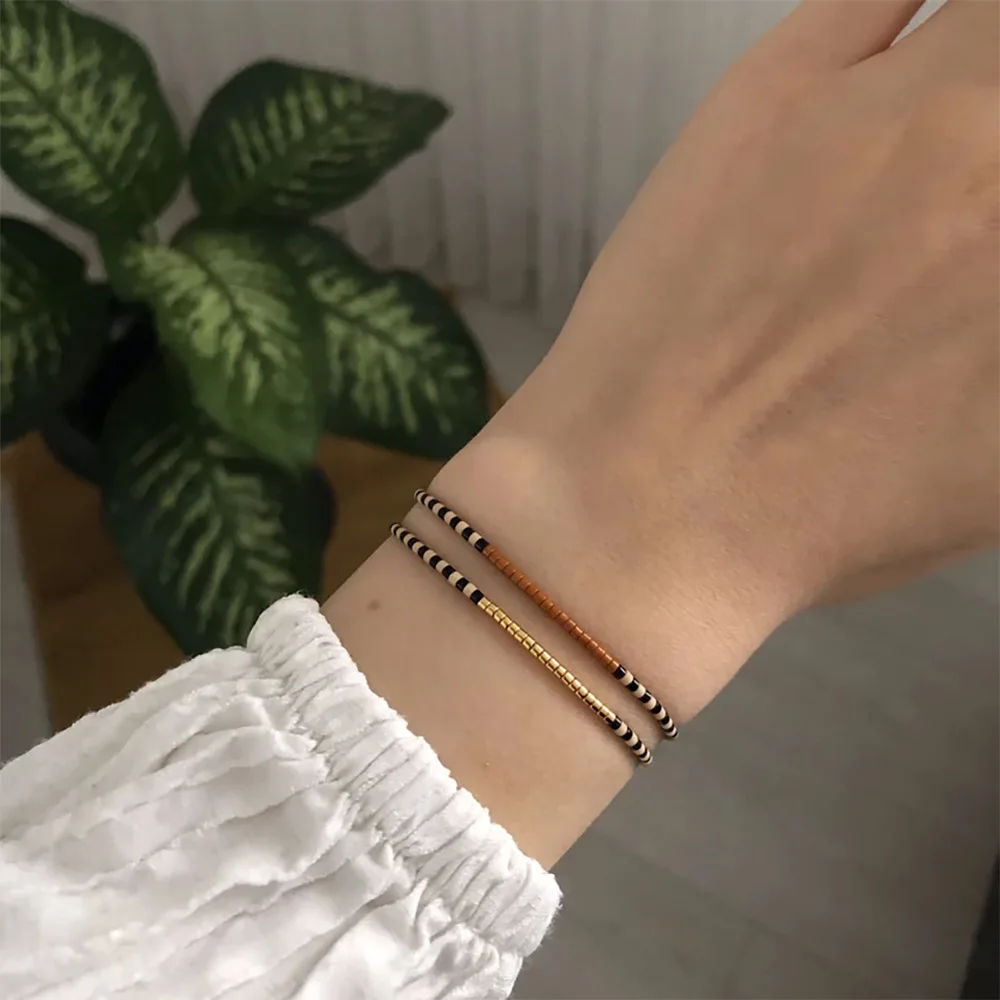 Kkwead bracciali Miyuki minimalisti per le donne braccialetto di perline fatto a mano Boho Dainty Glass Seeds Jewelry Pulseras Femme