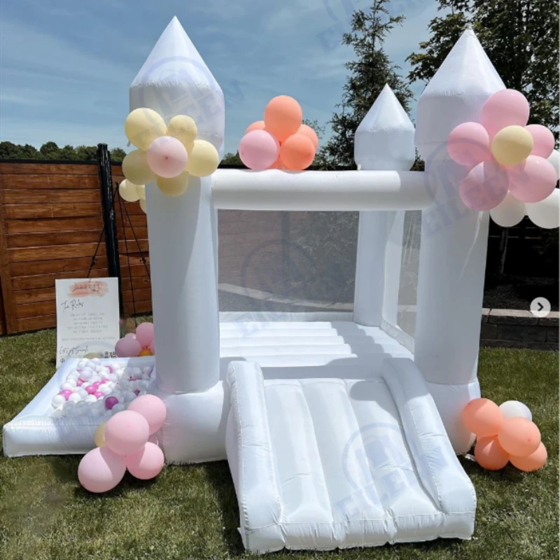 

9*9*7ft Inflatable Mini Bounce House bouncy castle with Slide and Ball pit for kids Birthday Parties Ballons Decoration