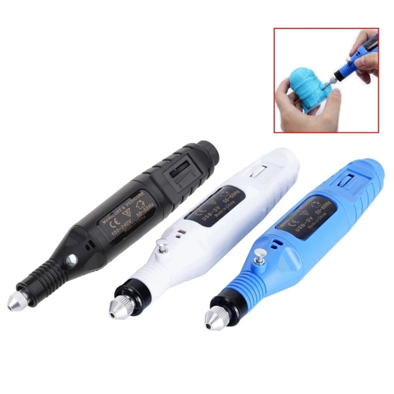 F3KE Electric Drill Set 3D Printing Mini Electric Sander Model Cleaning Dril Pen for Crystal Nails Polishing Grinding Tool