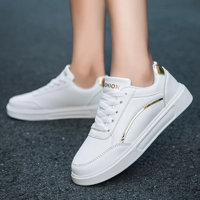 White Sneakers Women Spring Autumn Sports Skateboard Shoes Fashion Comfortable Leather Sneakers Shoes Outdoor Casual Shoes Women