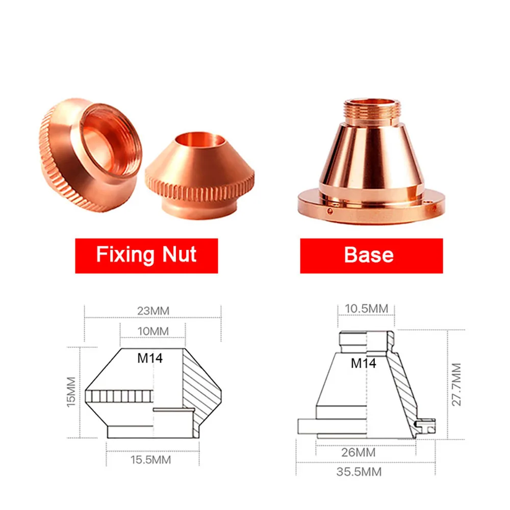 فوهة ليزر رصاصة مع قاعدة صامولة عيار 0.8 - 4.0 لآلة القطع بليزر الألياف DNE CINCINNATI Lasermech