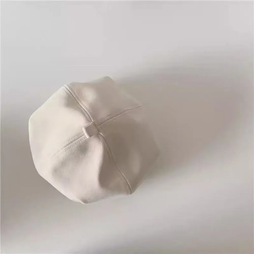 Cute Warm Children Winter Beret Hat Ear Protection Windproof Pumpkin Hat Solid Color Korean Octagonal Cap Infant Girls