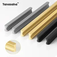Black Gold Kitchen Cabinet Handles Long Cupboard Handle Dress Drawer Knobs Wardrobe Door knob and Handle Furniture Handles