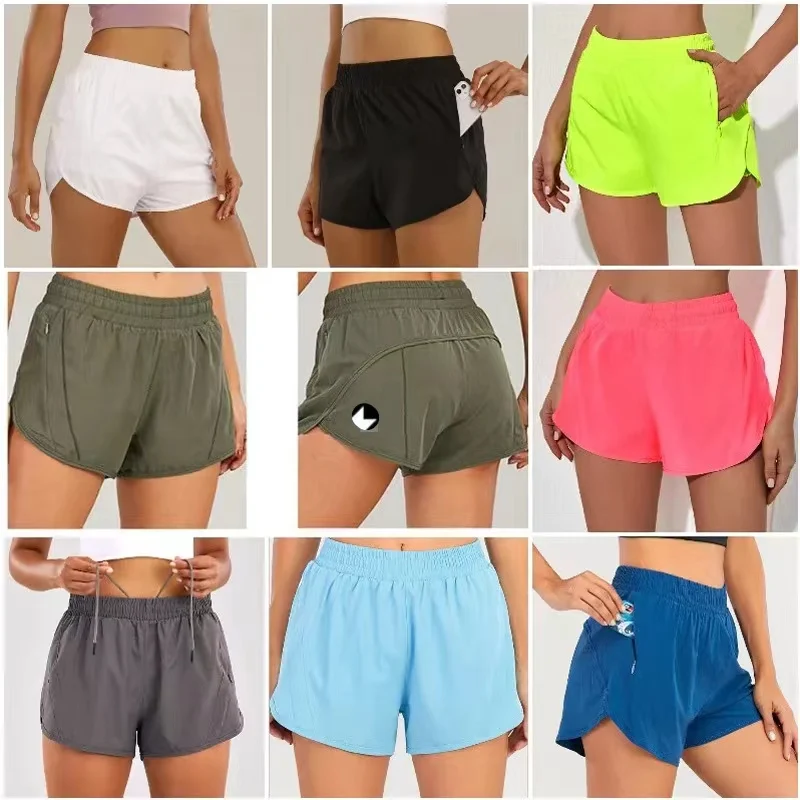 Pantalones cortos de Yoga clásicos 2 en 1 para mujer, Shorts ajustados para Fitness, sala de ejercicio, ocio, correr, ciclismo, deportes de secado rápido