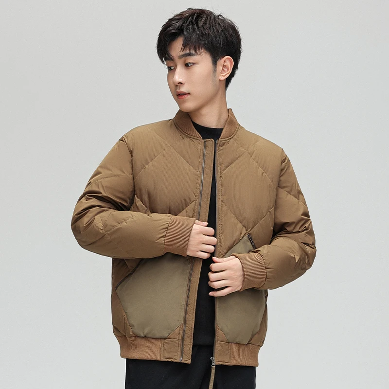 

Новая утепленная куртка-пуховик оверсайз с воротником-стойкой 2025 года, большие размеры, модная верхняя одежда, стандартный крой, парное пальто из полиэстера