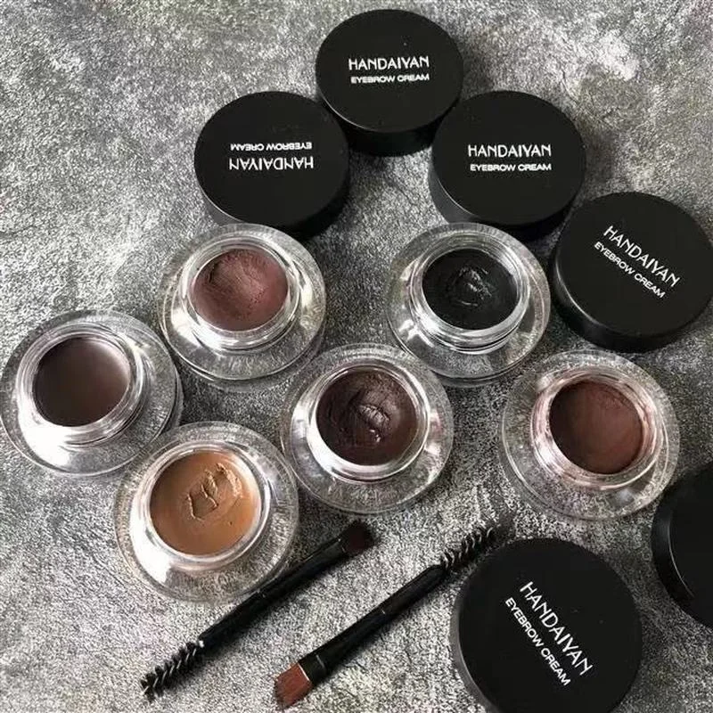 4 Color Sobrancelha Cream Enhancers Long Lasting Waterproof Eye Brows Gel Maquiagem Marrom Preto Matizado Sobrancelhas Líquido Matiz com Escova