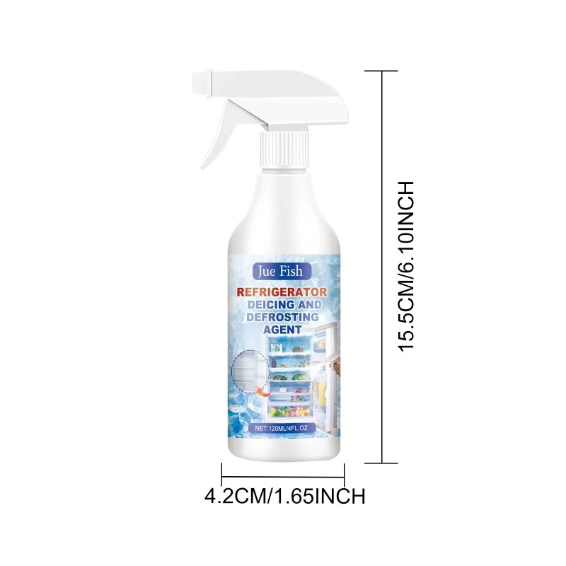 Convenient 120ml Defrosting Spray Fridge Freezer De-Icers Spray DeIcing Deep Freezes Easily Use for Kitchen Fridges