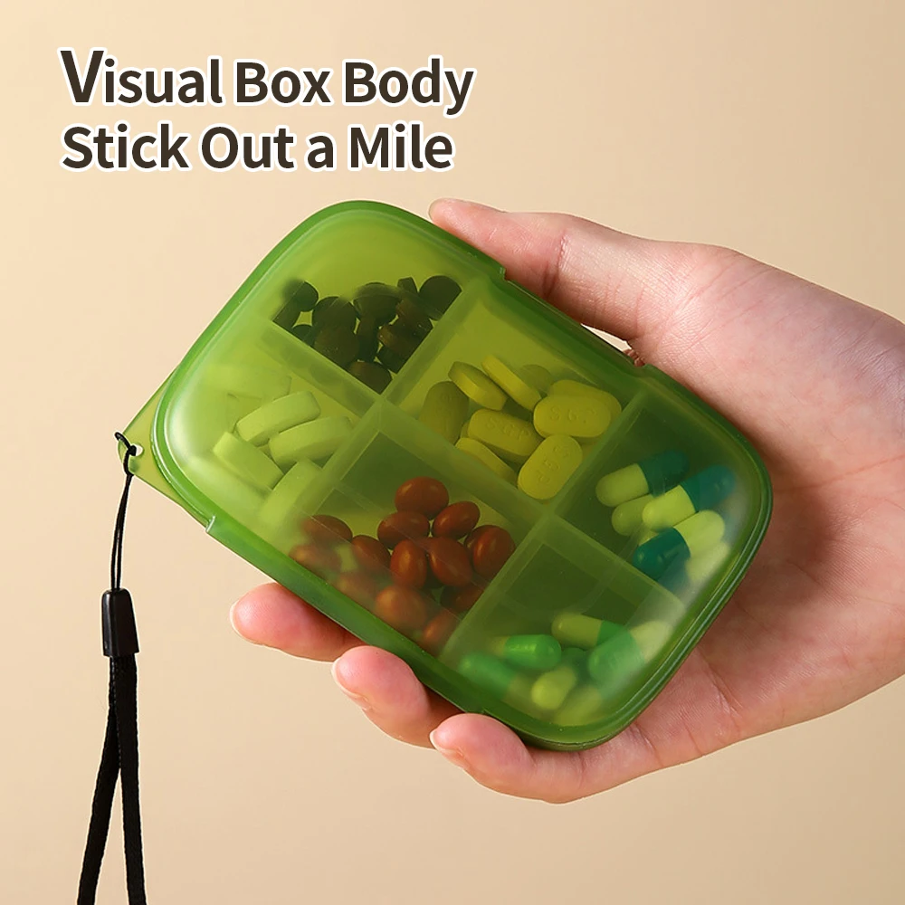 Sealed Medicine Box with Rope Pill Organizer Moisture Proof Pills Box Daily Pill Case Portable Medicine Vitamin Holder Container