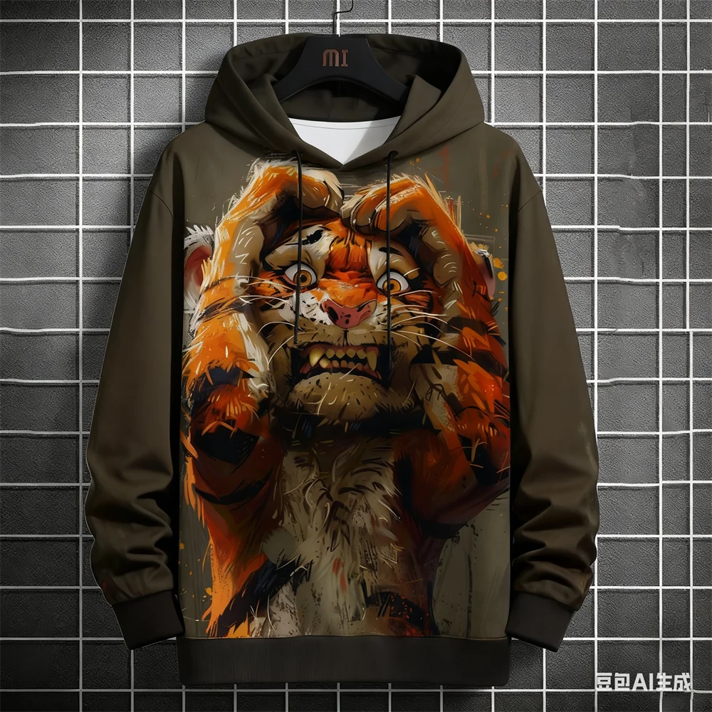 

Funny 3D Tiger Printed Hoodies For Men Autumn Winter Casual Loose Pullover Fashion Comfortable Unisex Sweatshirts Clothing Tops