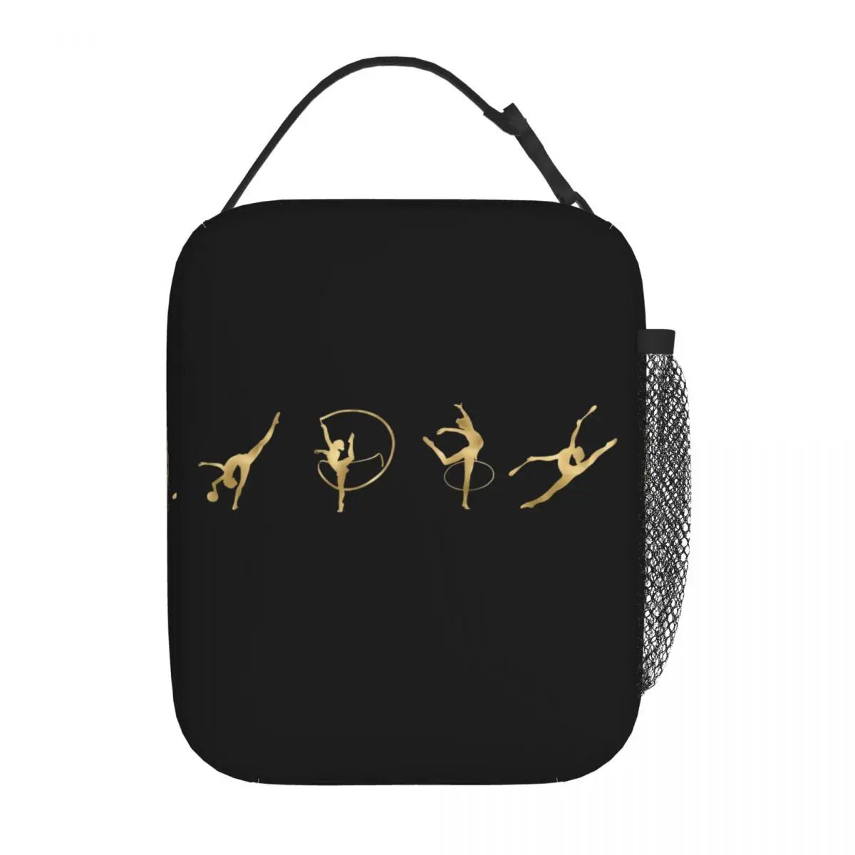 Rhythmic Gymnastics Gold LIne Insulated Lunch Bag for Women Resuable Thermal Cooler Lunch Box Beach Camping Travel