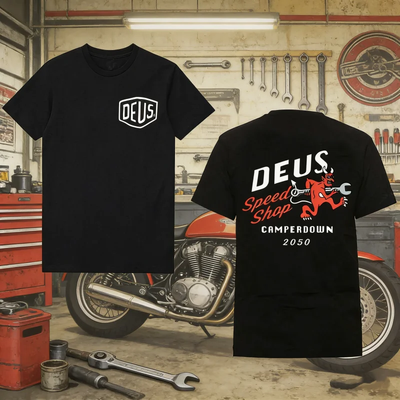DEUS EX MACHINA Camiseta de manga corta informal para hombre, a la moda, para verano, holgada y transpirable, 100% algodón, Y2K