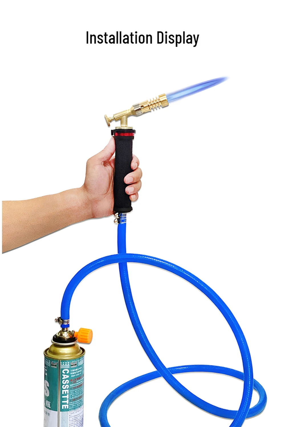 1300 ℃ Flamme Pistole Propan Fackel Kupfer Silber Löten Werkzeug Metall Schmelzen Gas Fackel mit Butan Gas Flasche Anschluss BBQ Pistolen – Detail 7
