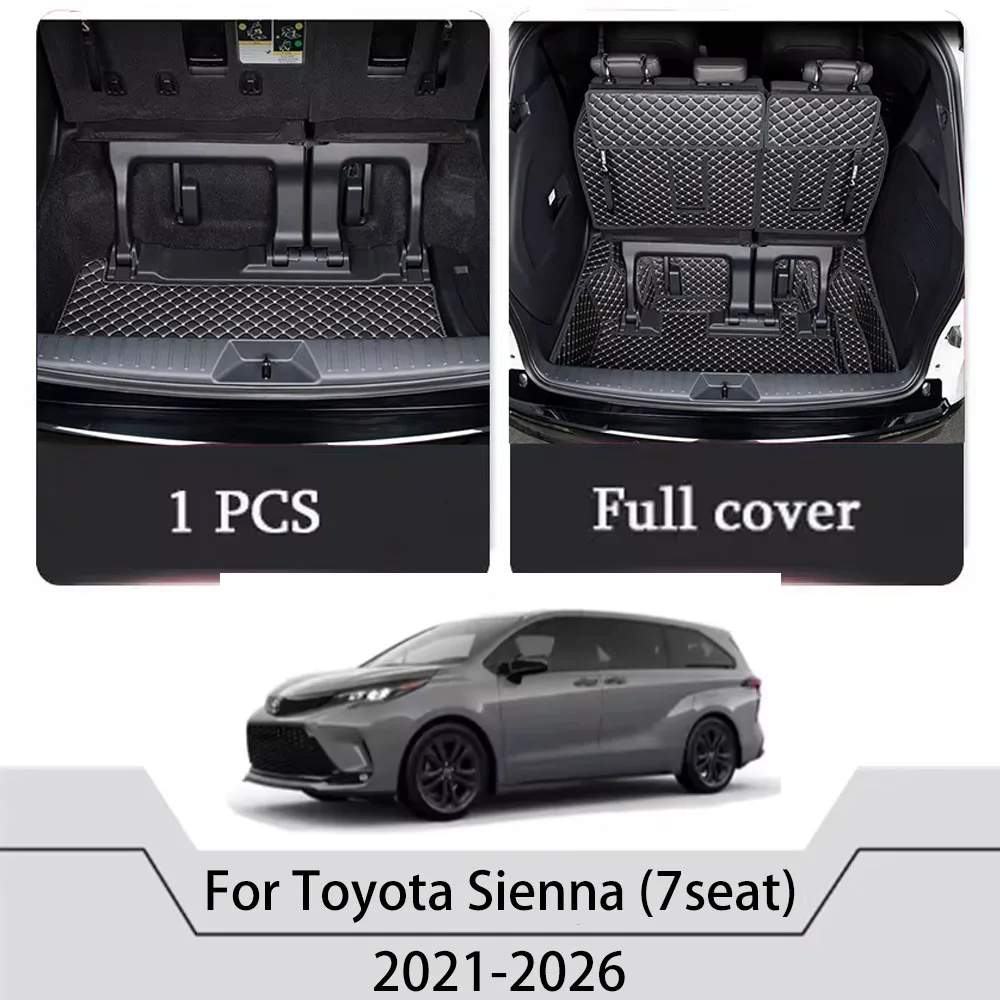 Alfombrillas para Maletero de Coche para Toyota Sienna Granvia XL40 2021 2022 2023 2024 2025 2026, 7 Plazas, Almohadillas de Almacenamiento, Cubierta de Carga, Accesorios para Auto