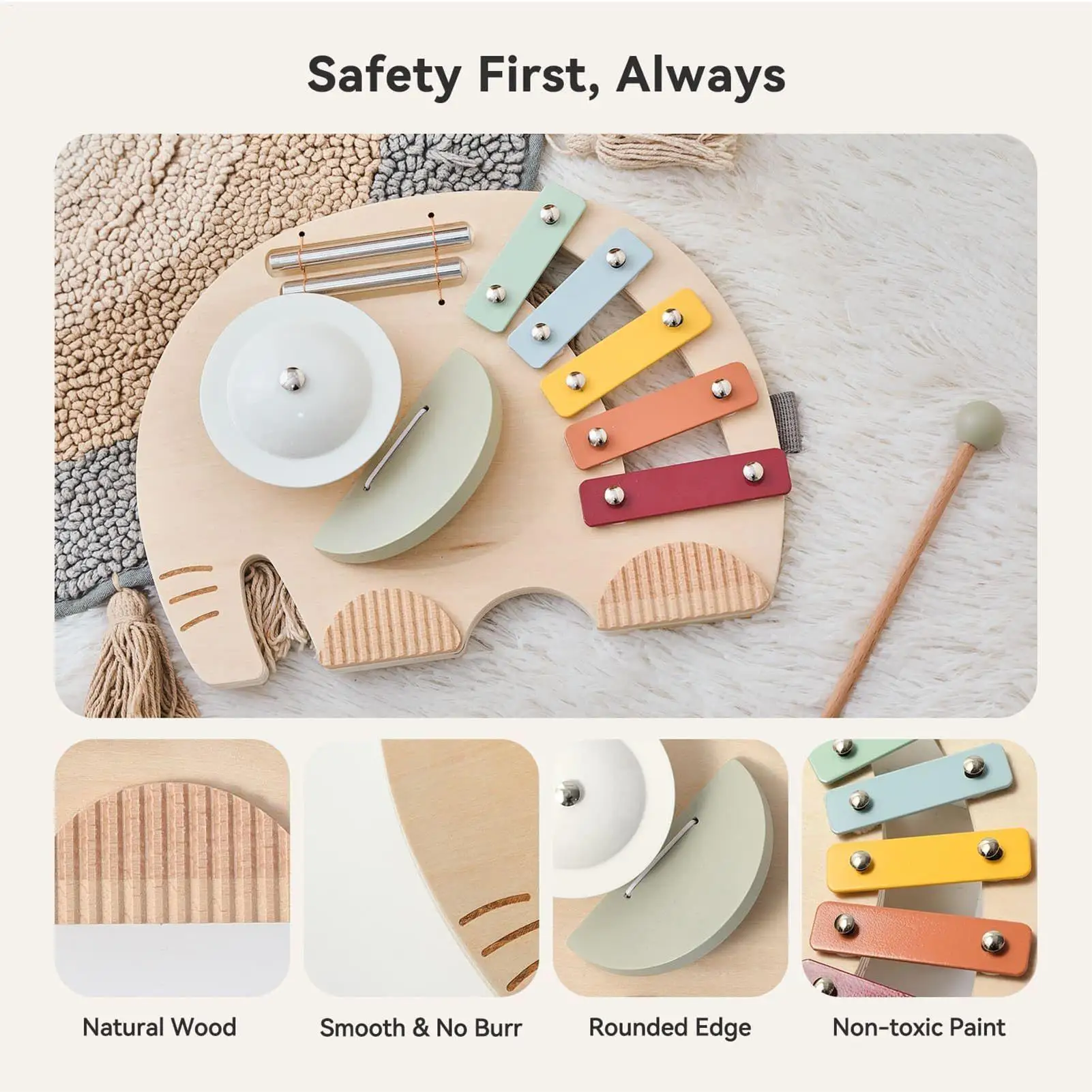 Music Toys Elephant Toddler Musical Instruments Educational Xylophone Chime Developmental Percussion Instruments For Kids