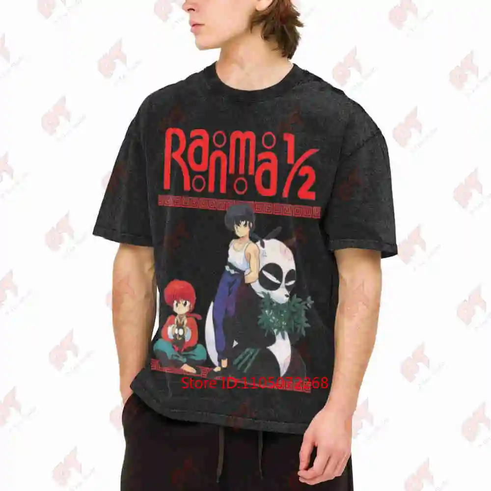 Ranma 1/2 Shampoo Takahashi Y2K Vintage Washed Tee Pure Cotton T-Shirt