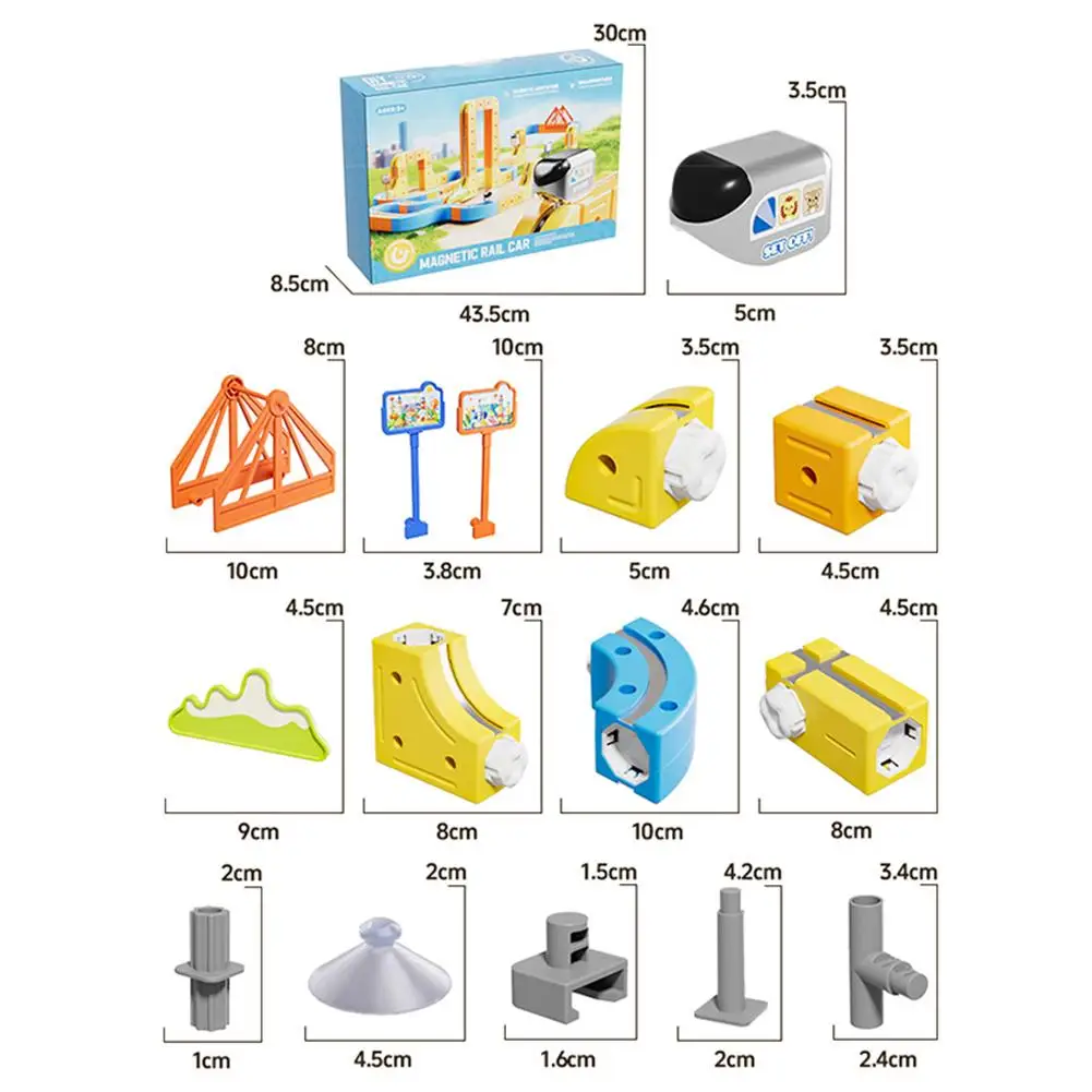 子供用磁気レールカー キューブおもちゃ DIY 積み木 知育玩具 マジカルトラック トレイン 組み立て キッズ 誕生日プレゼント