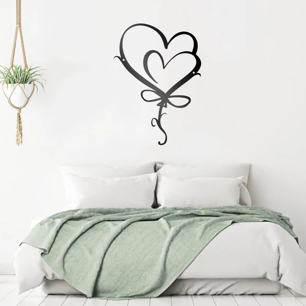 Heart-shaped balloons Metal Hanging Wall Art Plaque Black Letter Silhouette Cafe Kitchen Dining Room Decoration Bar Pub Club