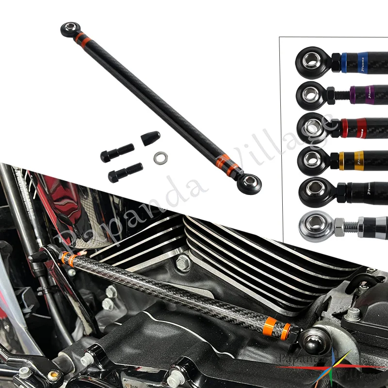 

CNC Billet Aluminum 3K Twill Carbon Fiber Adjustable Shifter Linkage For Harley Touring Softail Road Glide King 1986-2026