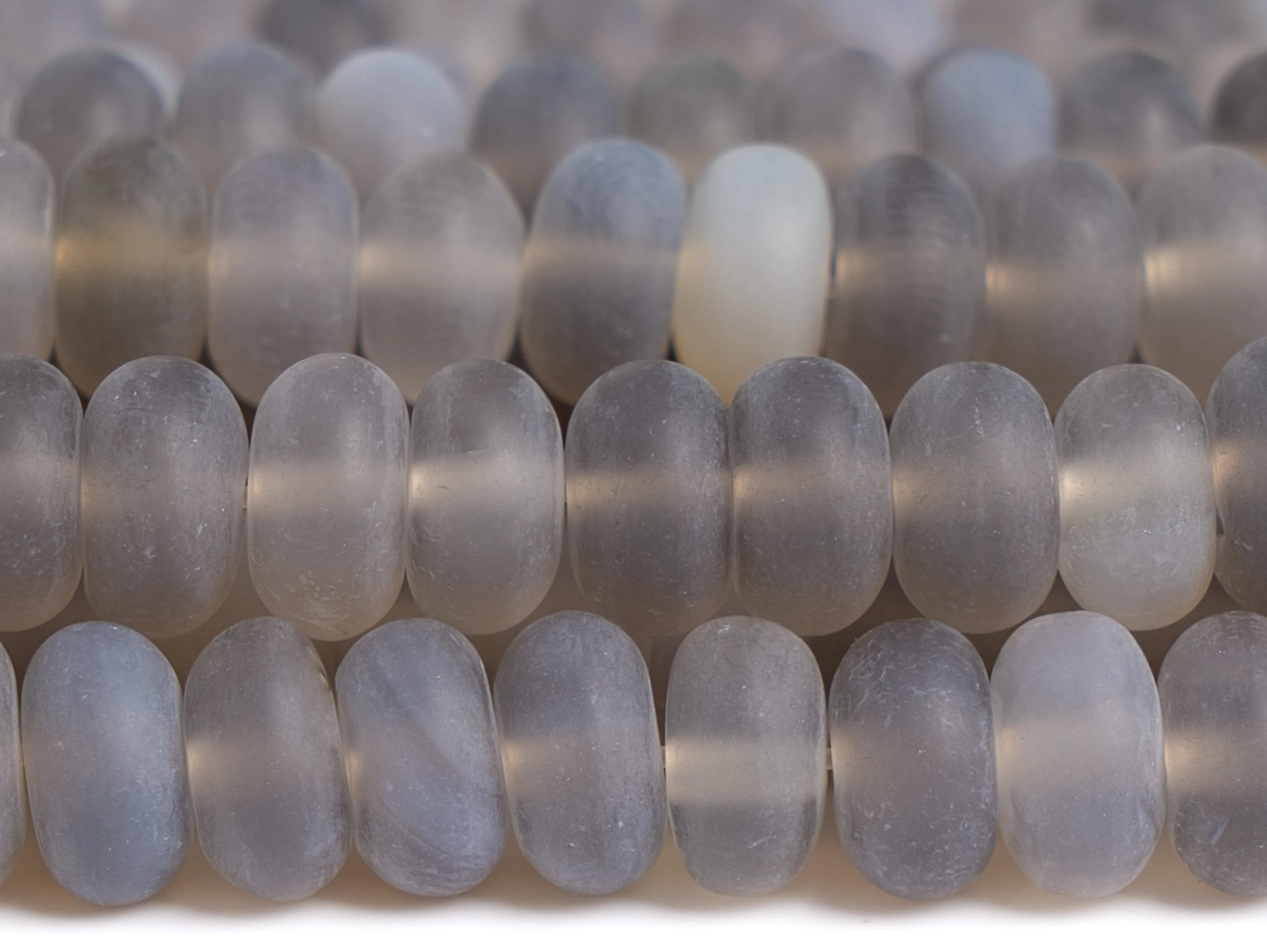 Matte Gray Agate Beads Grade AAA Genuine Natural Gemstone Rondelle Size Options 6/8mm for Jewelry Making