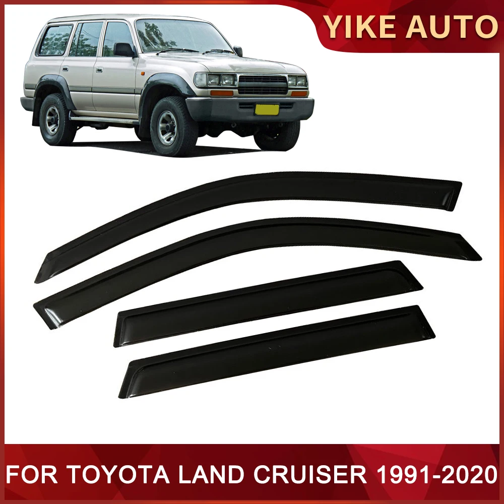 

Оконный козырек для TOYOTA LAND CRUISER 1991-2020, дверной козырек с защитой от ветра, солнца, дождя, боковые окна, ветрозащитные дефлекторы для авто