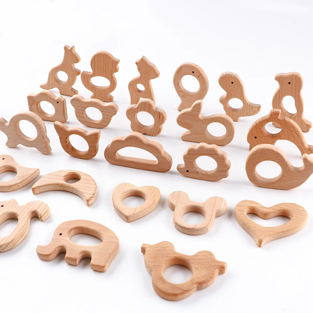 

2pcs Beech Wood Rabbit/Pony/Flowers/Hearts/Cloud Wooden Pendant For DIY Jewelry Necklace Handmade Personalized Accessories