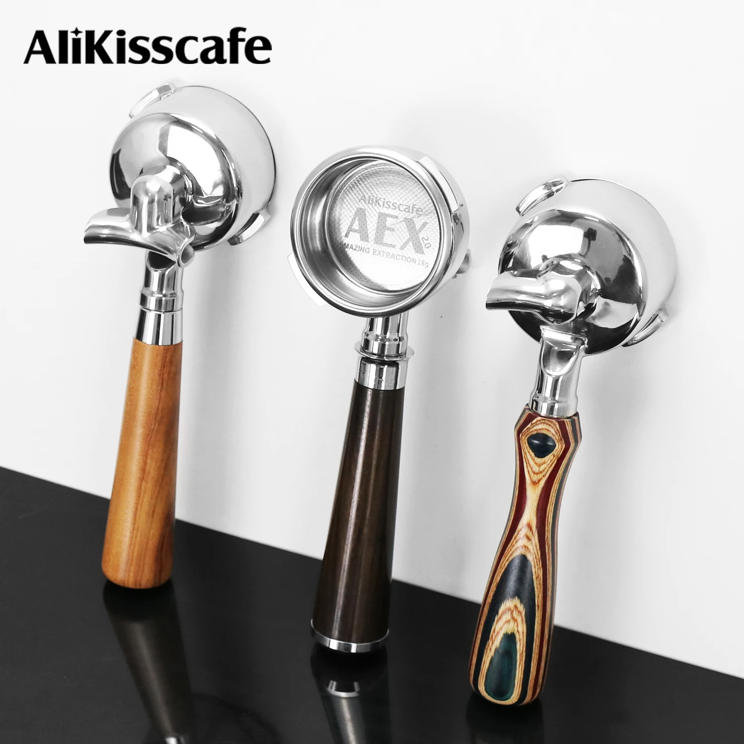 AliKisscafe 58MM Kaffee-Siebträger für Gaggia Classic Pro Baby Doppelauslauf-Kit Espressomaschinen-Zubehör Barista-Werkzeug