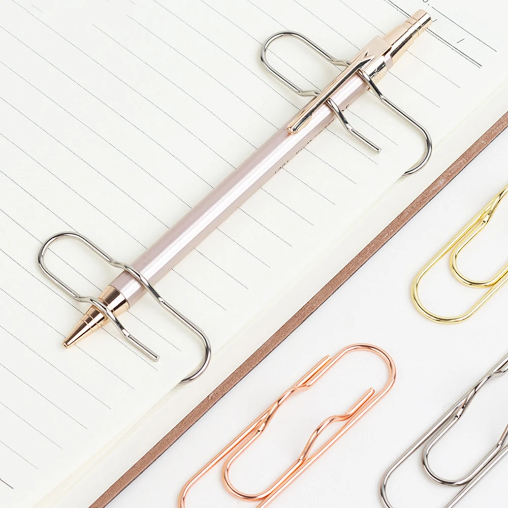 Paper Clip Metal Pen Holder Clip Multifunctional Paper Fix Clips Journal Document Clip Notebook Pin Pocket Accessories Wholesale