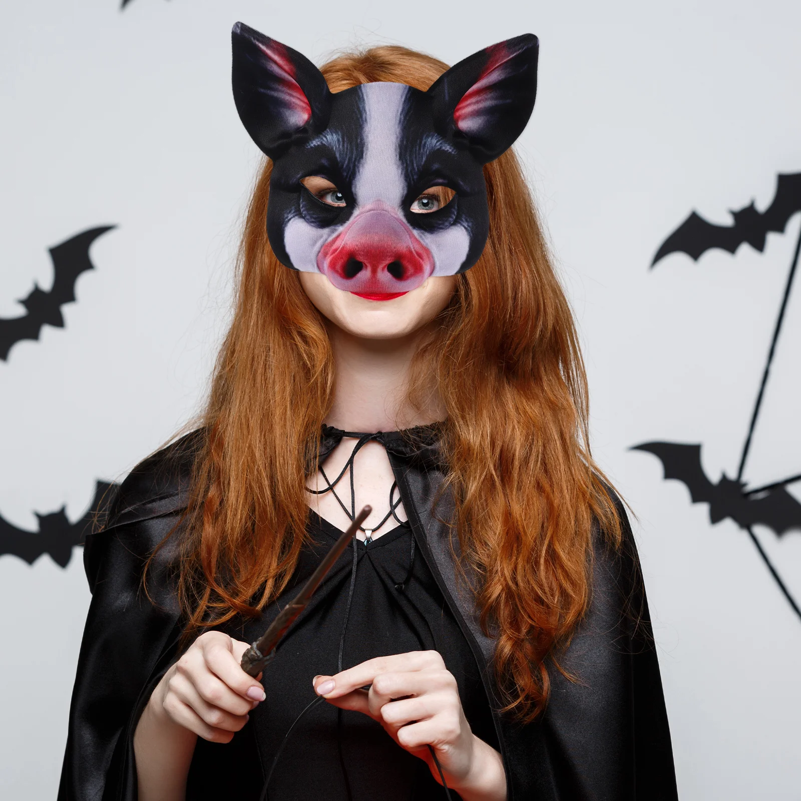 

5Pcs Halloween Pig Masks Realistic Animal Head Masks Lightweight Breathable Carnival Masquerade Party Costume Cosplay