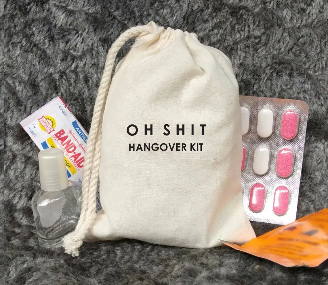 20 Pcs Oh Shit Kit-Bachelorette Party Favor Bags-Custom Bachelorette Hangover Kits-Customized Recovery Kits-Bach Party Bags-Bach