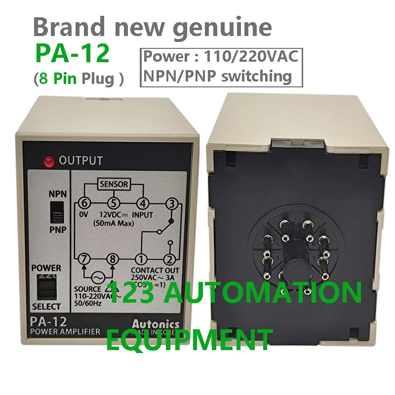 Authentic New Autonics PA-12 Proximity Sensor Switch Controller 8 Pin Plug