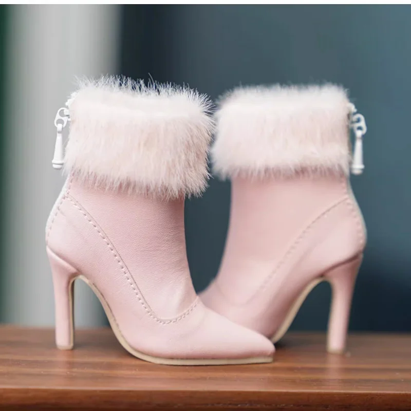 Scarpe da bambola BJD per 1/3 1/4 scarpe moda bambola nero bianco rosa argento stivali alti accessori per bambole regalo fai da te