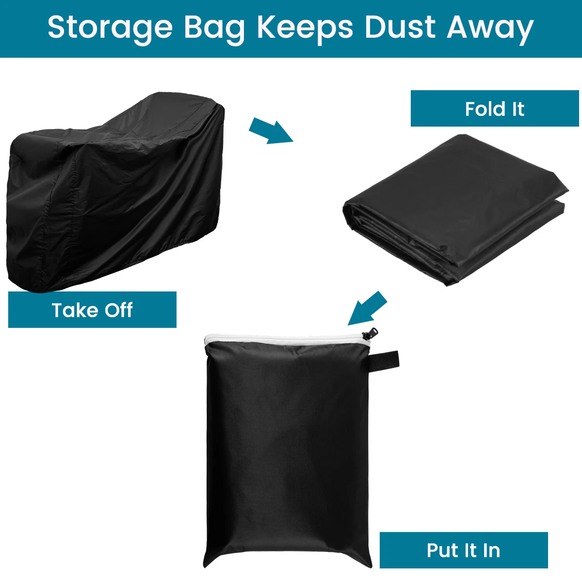 Mobility Scooter Cover 190D Oxford Fabric Rain Protector Waterproof Wheelchair Storage Cover from Dust Dirt Snow Rain Sun Rays
