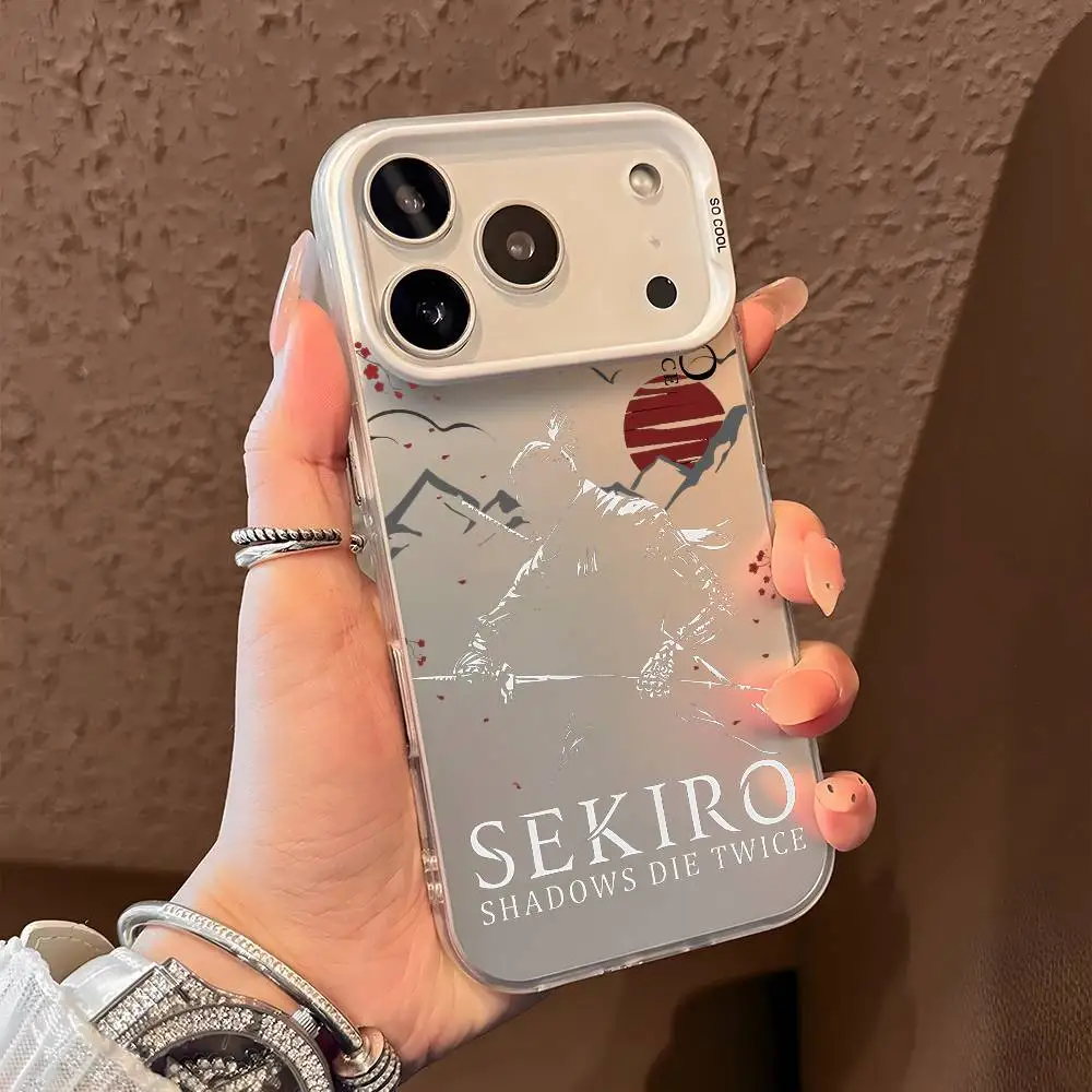 S-Sekiro S-shadows يموت مرتين جراب هاتف آيفون 17 16 15 14 13 12 11 برو ماكس الهواء متعدد الألوان ماتي ليزر معدني أورورا فوندا