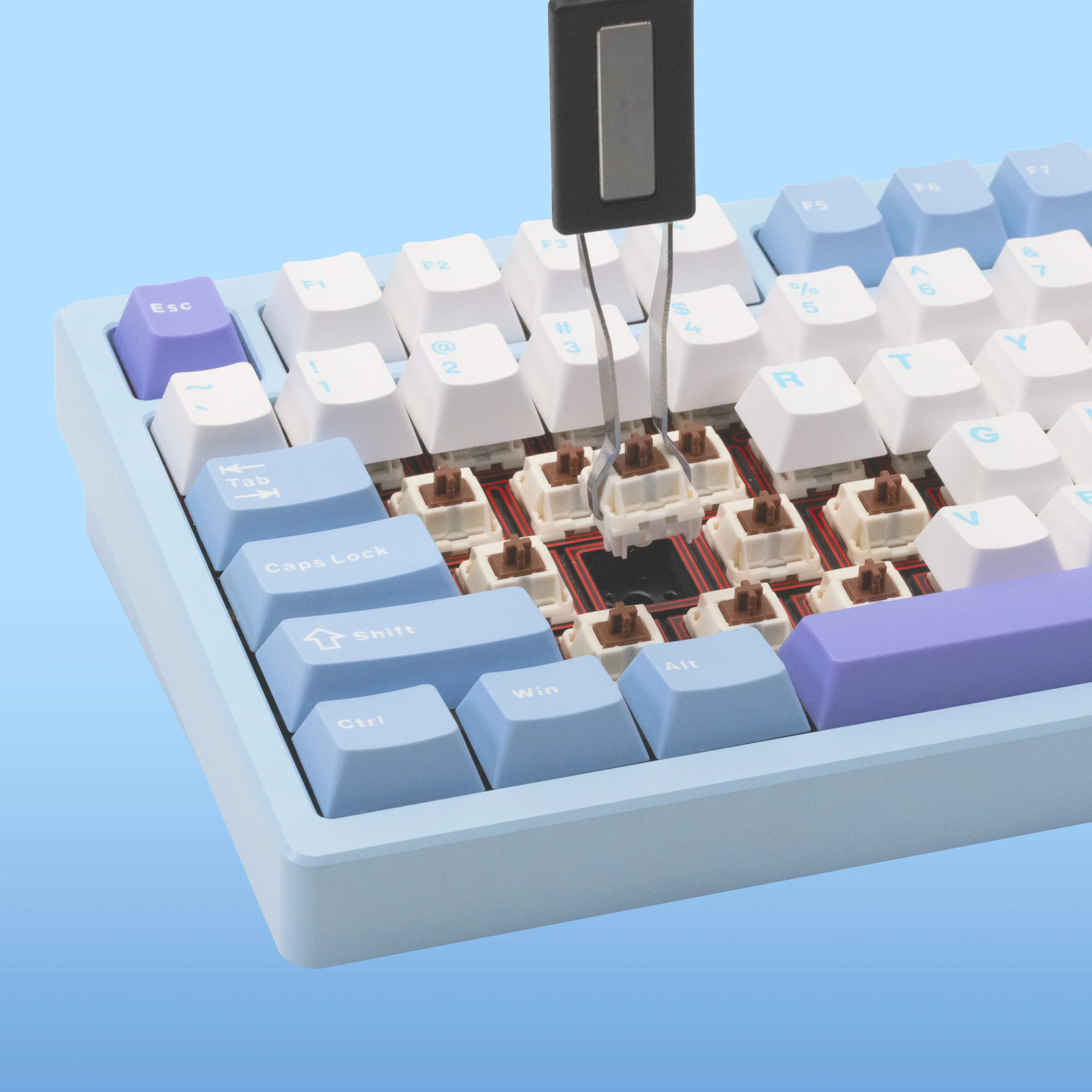 WOBKEY Rainy75 Mechanical Keyboard 75% RGB Hot Swappable Wireless Wired Gaming Keyboard for Windows Mac