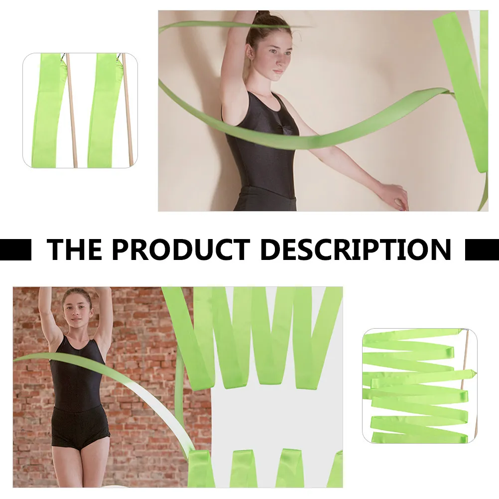 Kids Rhythmic Gymnastics Ribbons 4 Piece Colorful Dance Streamers with Wands for Training and Play